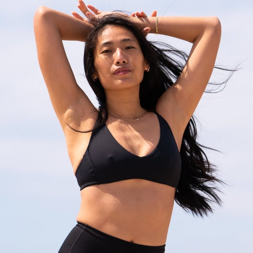 Left On Friday Sunday Top Bikini Black Small w Bag